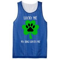 St Patrick's Day Dog Loves Me Lucky Gift Mesh Reversible Basketball Jersey Tank