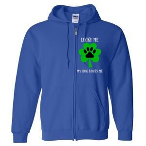 St Patrick's Day Dog Loves Me Lucky Gift Full Zip Hoodie