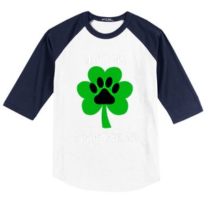 St Patrick's Day Dog Loves Me Lucky Gift Baseball Sleeve Shirt