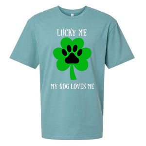 St Patrick's Day Dog Loves Me Lucky Gift Sueded Cloud Jersey T-Shirt