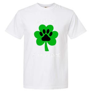 St Patrick's Day Dog Loves Me Lucky Gift Garment-Dyed Heavyweight T-Shirt