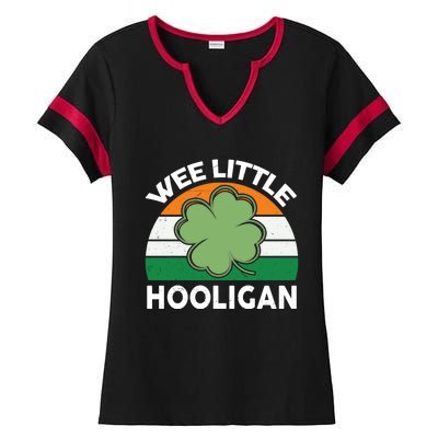 St Patricks Day Shirts Wee Little Hooligan Funny Ladies Halftime Notch Neck Tee