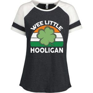 St Patricks Day Shirts Wee Little Hooligan Funny Enza Ladies Jersey Colorblock Tee