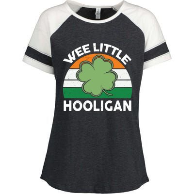 St Patricks Day Shirts Wee Little Hooligan Funny Enza Ladies Jersey Colorblock Tee