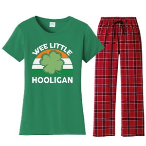 St Patricks Day Shirts Wee Little Hooligan Funny Women's Flannel Pajama Set