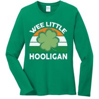 St Patricks Day Shirts Wee Little Hooligan Funny Ladies Long Sleeve Shirt