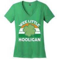 St Patricks Day Shirts Wee Little Hooligan Funny Women's V-Neck T-Shirt