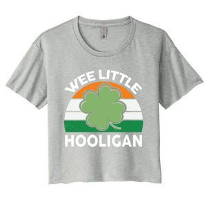 St Patricks Day Shirts Wee Little Hooligan Funny Women's Crop Top Tee