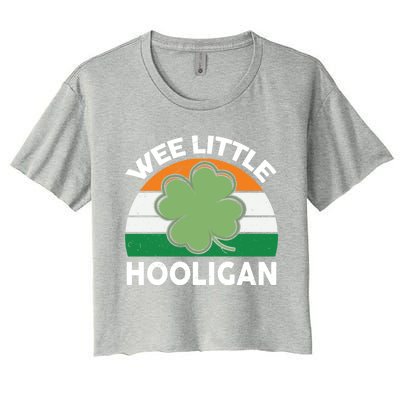 St Patricks Day Shirts Wee Little Hooligan Funny Women's Crop Top Tee