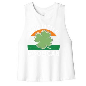 St Patricks Day Shirts Wee Little Hooligan Funny Women's Racerback Cropped Tank