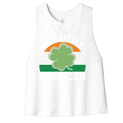 St Patricks Day Shirts Wee Little Hooligan Funny Women's Racerback Cropped Tank