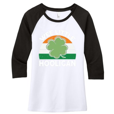 St Patricks Day Shirts Wee Little Hooligan Funny Women's Tri-Blend 3/4-Sleeve Raglan Shirt