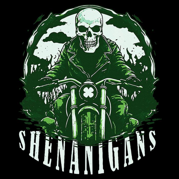 St PatrickS Day For Motorcycle Shenanigans Irish Skull Button