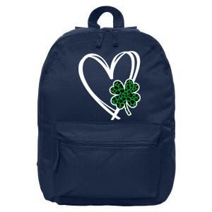 St Patricks Day Shamrock Irish Heart Leopard Plaid St Paddys 16 in Basic Backpack