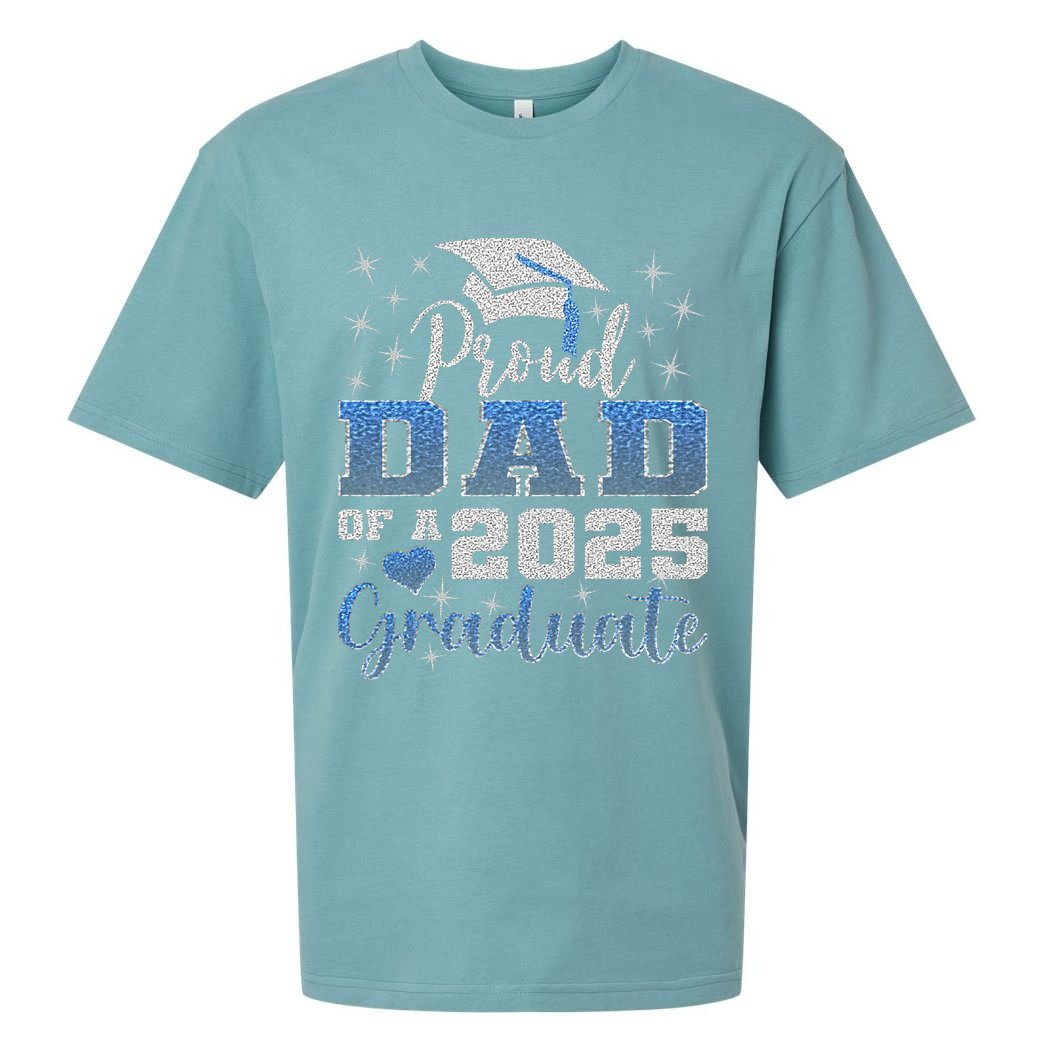 Super Proud Dad Of 2025 Graduate Awesome Family College Sueded Cloud Jersey T-Shirt