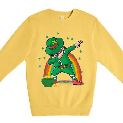 St Patricks Day Dabbing Leprechauns Funny Dab Dance Gift Premium Crewneck Sweatshirt