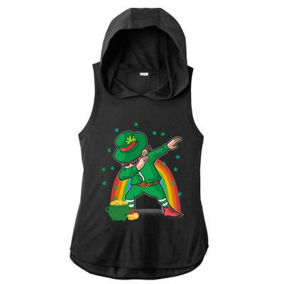 St Patricks Day Dabbing Leprechauns Funny Dab Dance Gift Ladies PosiCharge Tri-Blend Wicking Draft Hoodie Tank