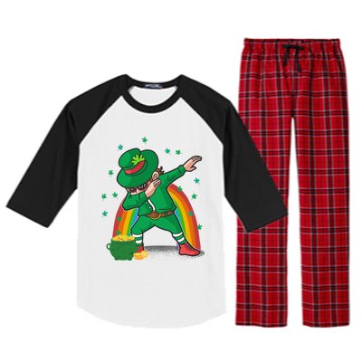 St Patricks Day Dabbing Leprechauns Funny Dab Dance Gift Raglan Sleeve Pajama Set