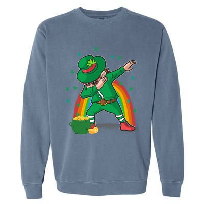 St Patricks Day Dabbing Leprechauns Funny Dab Dance Gift Garment-Dyed Sweatshirt