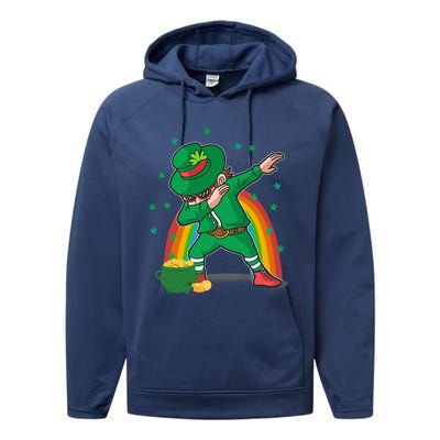 St Patricks Day Dabbing Leprechauns Funny Dab Dance Gift Performance Fleece Hoodie