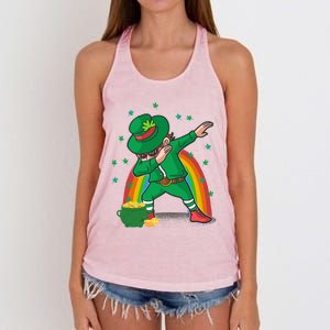 St Patricks Day Dabbing Leprechauns Funny Dab Dance Gift Women's Knotted Racerback Tank