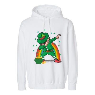 St Patricks Day Dabbing Leprechauns Funny Dab Dance Gift Garment-Dyed Fleece Hoodie