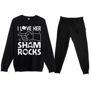 St Patricks Day Couple Love Gift Valentines Day Premium Crewneck Sweatsuit Set