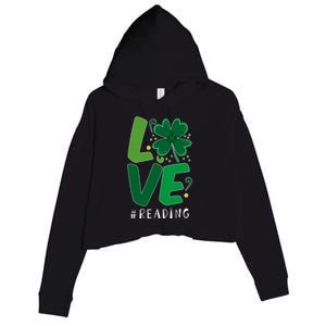 St Patrick's Day Reading Teacher Student Love Luck Clover Meaningful Gift Crop Fleece Hoodie