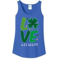 St Patrick's Day Reading Teacher Student Love Luck Clover Meaningful Gift Ladies Essential Tank