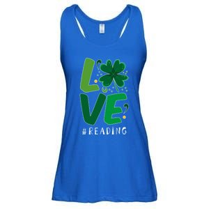 St Patrick's Day Reading Teacher Student Love Luck Clover Meaningful Gift Ladies Essential Flowy Tank