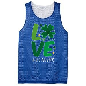 St Patrick's Day Reading Teacher Student Love Luck Clover Meaningful Gift Mesh Reversible Basketball Jersey Tank