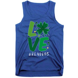 St Patrick's Day Reading Teacher Student Love Luck Clover Meaningful Gift Tank Top