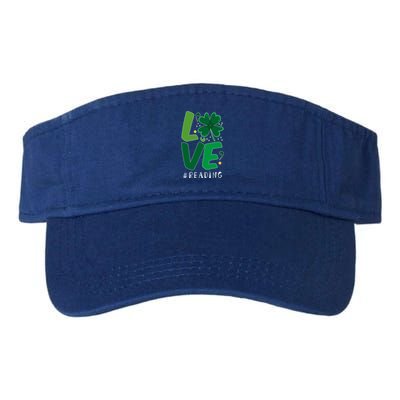 St Patrick's Day Reading Teacher Student Love Luck Clover Meaningful Gift Valucap Bio-Washed Visor