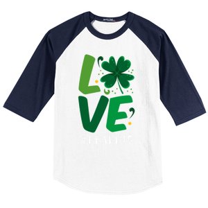 St Patrick's Day Reading Teacher Student Love Luck Clover Meaningful Gift Baseball Sleeve Shirt