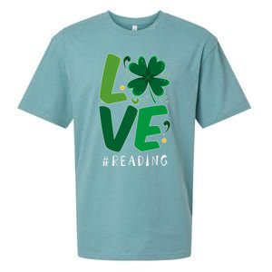 St Patrick's Day Reading Teacher Student Love Luck Clover Meaningful Gift Sueded Cloud Jersey T-Shirt