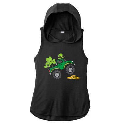 St Patricks Day Shirts Leprechaun Monster Truck Shamrock Gift Ladies PosiCharge Tri-Blend Wicking Draft Hoodie Tank