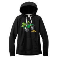 St Patricks Day Shirts Leprechaun Monster Truck Shamrock Gift Women's Fleece Hoodie