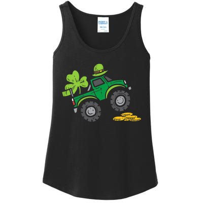 St Patricks Day Shirts Leprechaun Monster Truck Shamrock Gift Ladies Essential Tank