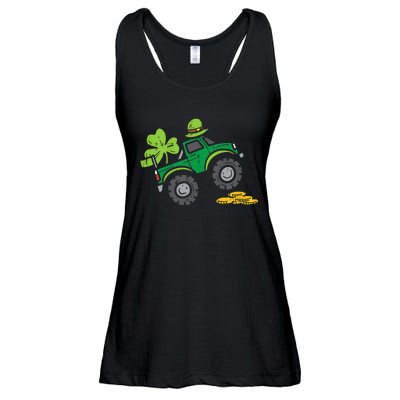 St Patricks Day Shirts Leprechaun Monster Truck Shamrock Gift Ladies Essential Flowy Tank