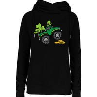 St Patricks Day Shirts Leprechaun Monster Truck Shamrock Gift Womens Funnel Neck Pullover Hood