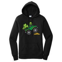 St Patricks Day Shirts Leprechaun Monster Truck Shamrock Gift Women's Pullover Hoodie