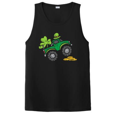 St Patricks Day Shirts Leprechaun Monster Truck Shamrock Gift PosiCharge Competitor Tank