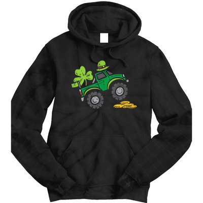 St Patricks Day Shirts Leprechaun Monster Truck Shamrock Gift Tie Dye Hoodie