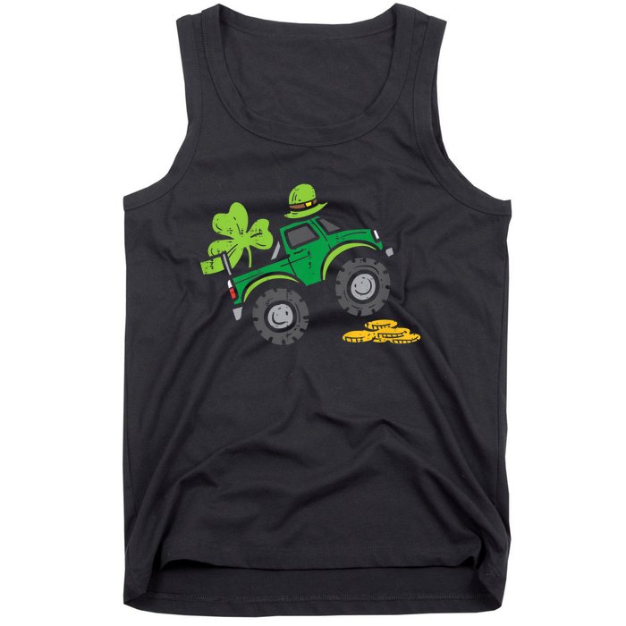 St Patricks Day Shirts Leprechaun Monster Truck Shamrock Gift Tank Top