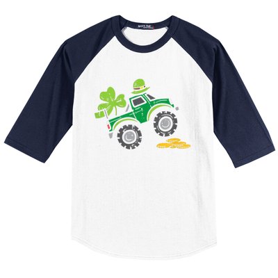 St Patricks Day Shirts Leprechaun Monster Truck Shamrock Gift Baseball Sleeve Shirt