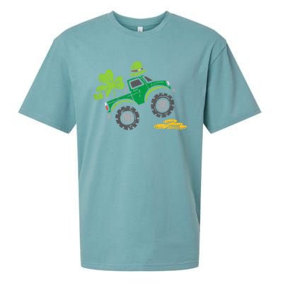 St Patricks Day Shirts Leprechaun Monster Truck Shamrock Gift Sueded Cloud Jersey T-Shirt