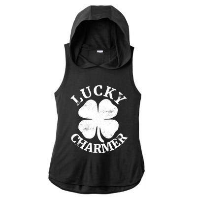 St Patricks Day Shirts LUCKY CHARMER Ladies PosiCharge Tri-Blend Wicking Draft Hoodie Tank