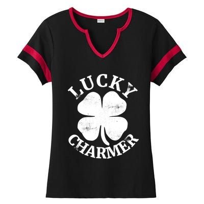 St Patricks Day Shirts LUCKY CHARMER Ladies Halftime Notch Neck Tee