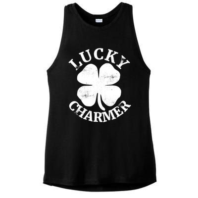 St Patricks Day Shirts LUCKY CHARMER Ladies PosiCharge Tri-Blend Wicking Tank