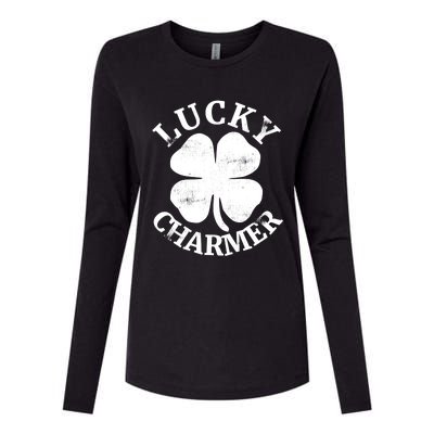 St Patricks Day Shirts LUCKY CHARMER Womens Cotton Relaxed Long Sleeve T-Shirt